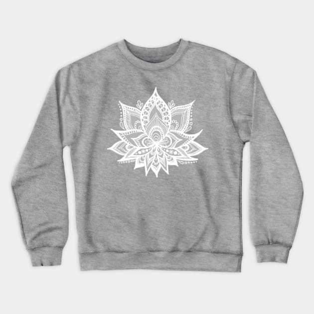 Grey Lotus Flower Crewneck Sweatshirt by julieerindesigns